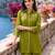 Green embroidered mal chanderi shirt style co-ord sets for women