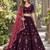 Wine Silk Blend Readymade Navratri Lehenga Choli with Thread & Sequence Work
