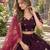 Wine Silk Blend Readymade Navratri Lehenga Choli with Thread & Sequence Work