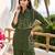 Green embroidered mal chanderi shirt style co-ord sets for women
