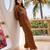 Coffee embroidered mal chanderi shirt style co-ord sets for women