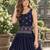 Navy Silk Blend Readymade Navratri Lehenga Choli with Thread & Sequence Work