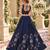 Navy Silk Blend Readymade Navratri Lehenga Choli with Thread & Sequence Work