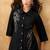 Black cotton blend embroidered shirt style co-ord set for women