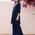 Blue premium vichitra silk stand collar v-neck embroideblue kurta palazzo 2 piece co-ord sets for women
