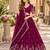 Magenta Silk Blend Semi Stitced Lehenga Choli with Thread & Sequence Work