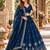 Navy Silk Blend Semi Stitced Lehenga Choli with Thread & Sequence Work