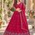 Pink Silk Blend Semi Stitced Lehenga Choli with Thread & Sequence Work