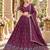 Mauve Silk Blend Semi Stitced Lehenga Choli with Thread & Sequence Work