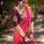 Rani pink wine silk blend jacuard work festival saree with unstitched blouse piece