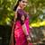 Rani pink wine silk blend jacuard work festival saree with unstitched blouse piece