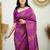 Pink silk blend jacuard work festival saree with unstitched blouse piece
