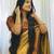 Mustard brown silk blend jacuard work festival saree with unstitched blouse piece
