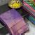 Blue silk blend jacuard work festival saree with unstitched blouse piece