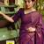 Wine  silk blend jacuard work festival saree with unstitched blouse piece