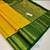 Yellow green  silk blend jacuard work festival saree with unstitched blouse piece