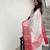 White red  silk blend jacuard work festival saree with unstitched blouse piece