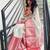 White red  silk blend jacuard work festival saree with unstitched blouse piece