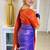 Blue red  silk blend jacuard work festival saree with unstitched blouse piece