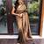 Black silk blend jacuard work festival saree with unstitched blouse piece