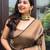 Black silk blend jacuard work festival saree with unstitched blouse piece