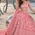 GAJRI PEACH NET THREAD WITH ZARI AND SEQUINCE WORK FESTIVE LEHENGA CHOLI SET FOR WOMEN'S
