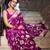 Wine silk blend jacuard work festival saree with unstitched blouse piece