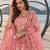 GAJRI PEACH NET THREAD WITH ZARI AND SEQUINCE WORK FESTIVE LEHENGA CHOLI SET FOR WOMEN'S