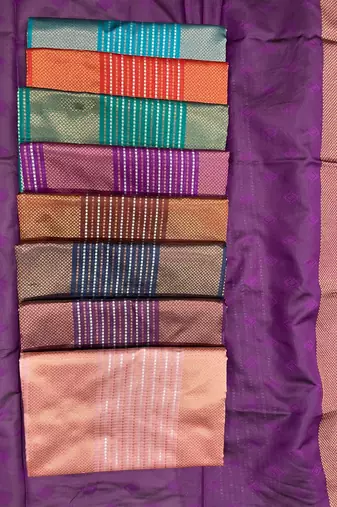 Maroon silk blend jacuard work festival saree with unstitched blouse piece