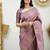Onion silk blend jacuard work festival saree with unstitched blouse piece