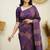 Wine silk blend jacuard work festival saree with unstitched blouse piece