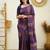 Wine silk blend jacuard work festival saree with unstitched blouse piece