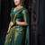 Green silk blend jacuard work festival saree with unstitched blouse piece