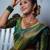 Green silk blend jacuard work festival saree with unstitched blouse piece