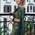 Green silk blend jacuard work festival saree with unstitched blouse piece