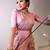 Baby pink silk blend jacuard work festival saree with unstitched blouse piece