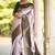 Baby pink green silk blend jacuard work festival saree with unstitched blouse piece