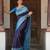 Blue sky green silk blend jacuard work festival saree with unstitched blouse piece