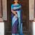 Blue sky green silk blend jacuard work festival saree with unstitched blouse piece