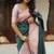 Baby pink green silk blend jacuard work festival saree with unstitched blouse piece