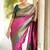 Green onion silk blend jacuard work festival saree with unstitched blouse piece