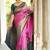 Green onion silk blend jacuard work festival saree with unstitched blouse piece