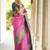 Green onion silk blend jacuard work festival saree with unstitched blouse piece