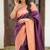 Wine peach silk blend jacuard work festival saree with unstitched blouse piece