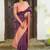 Wine peach silk blend jacuard work festival saree with unstitched blouse piece