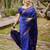 Blue silk blend jacuard work festival saree with unstitched blouse piece