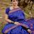 Blue silk blend jacuard work festival saree with unstitched blouse piece