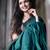 Turquoise silk blend jacuard work festival saree with unstitched blouse piece