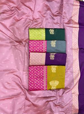 Wine pink silk blend jacuard work festival saree with unstitched blouse piece 2