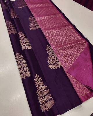 Wine pink silk blend jacuard work festival saree with unstitched blouse piece 1